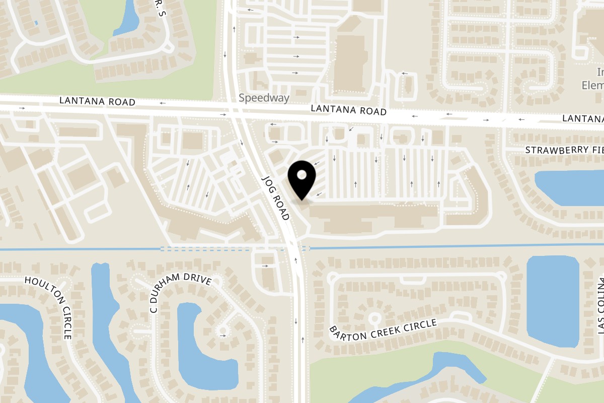 Map showing the location of Jupiter Donuts Lantana on 6346 Lantana Rd Suite 62 in Greenacres
