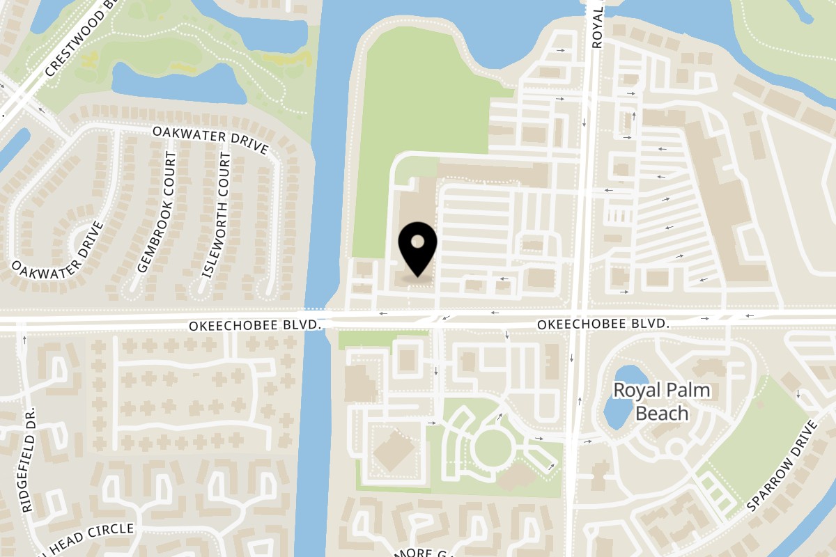 Map showing the location of Jupiter Donuts Royal Palm on 1115 Royal Palm Beach Blvd in Royal Palm Beach