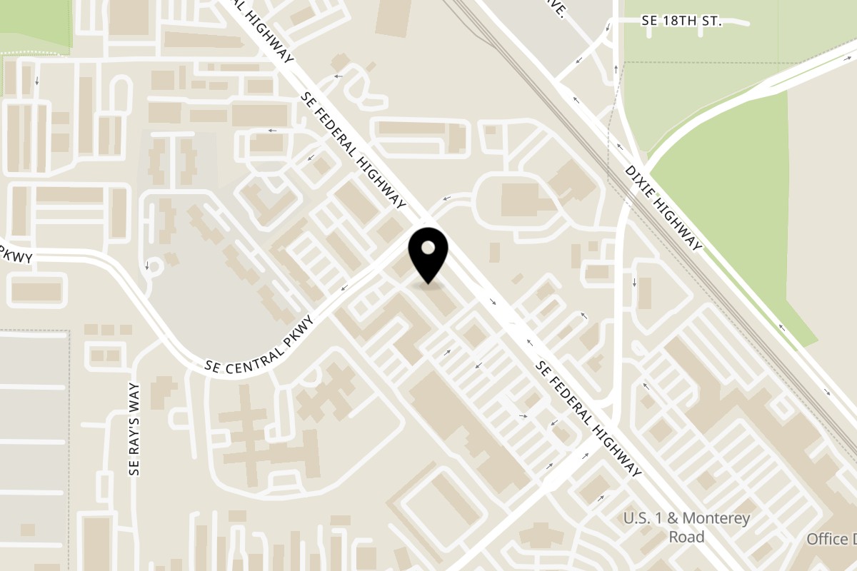 Map showing the location of Jupiter Donuts Stuart on 2004 SE Federal Hwy in Stuart